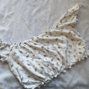 Off the shoulder white cottage core top